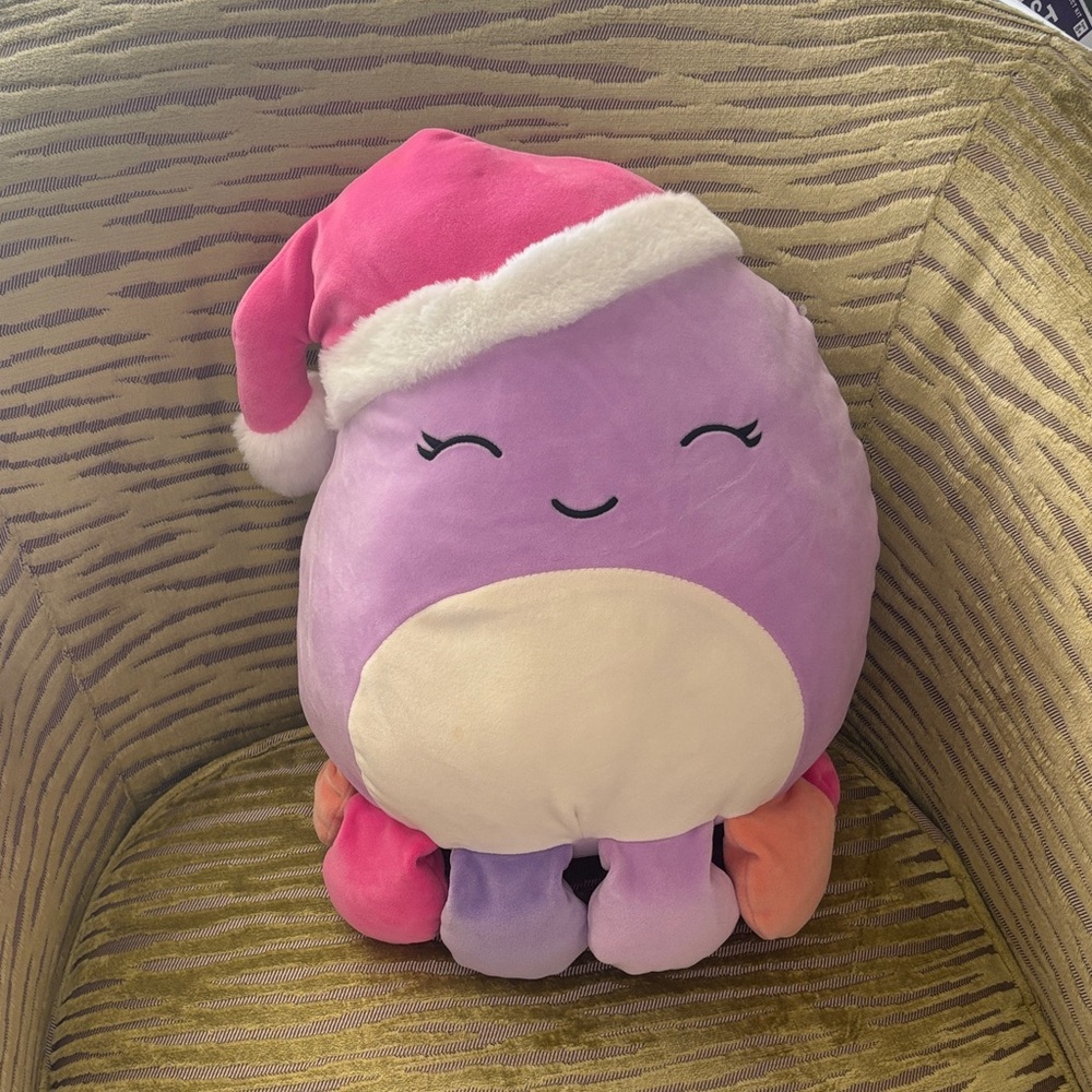 Squishmallows Lavender Octopus with Festive Hat